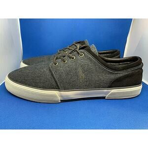 POLO RALPH LAUREN FAXON LOW Flannel Suede Casual Sneakers Pony Logo Men's Sz 13D